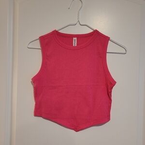 Zenana Hot Pink Ribbed Tank Top
